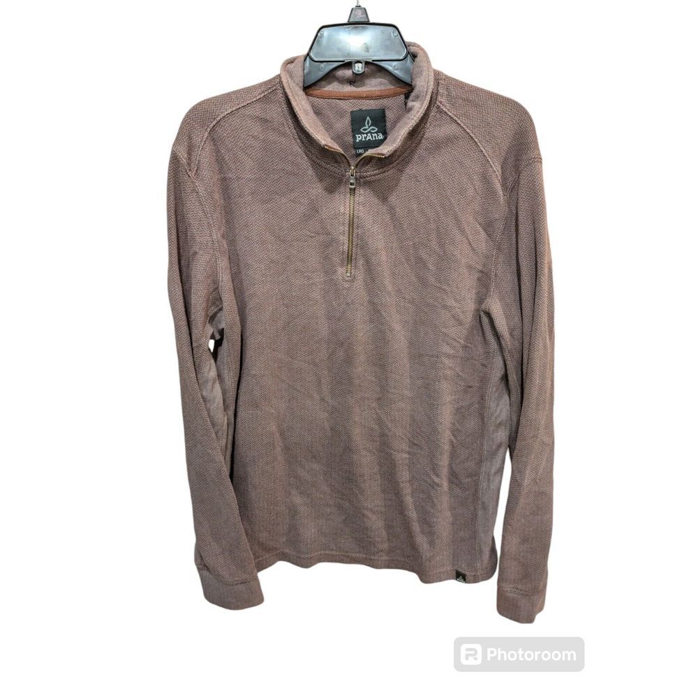 Prana Irwin Men's 1/4 Quarter Zip  Cotton‎ Pullover Sweater XL